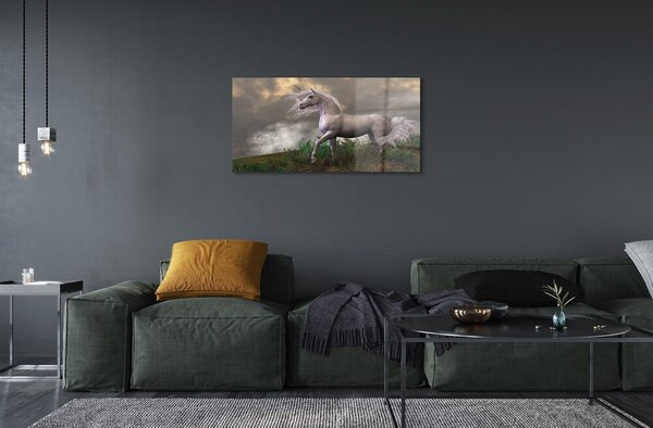 Sklenený obraz Unicorn mraky 100x50 cm 2 Prívesky
