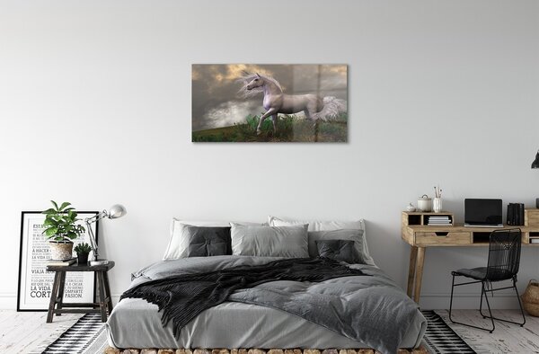 Sklenený obraz Unicorn mraky 100x50 cm 2 Prívesky