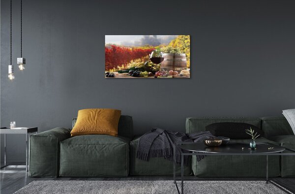 Obraz na skle Jesene poháre na víno 100x50 cm 2 Prívesky