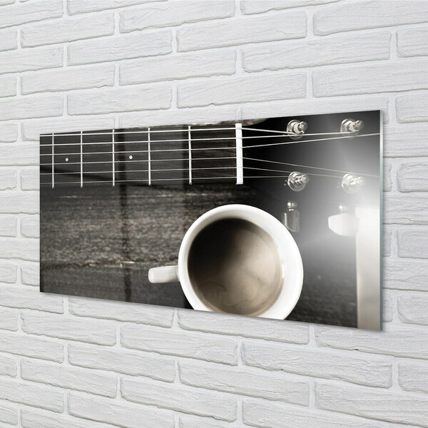 Obraz na skle coffee gitara 100x50 cm 2 Prívesky