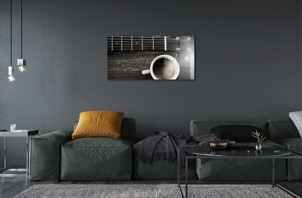 Obraz na skle coffee gitara 100x50 cm 2 Prívesky