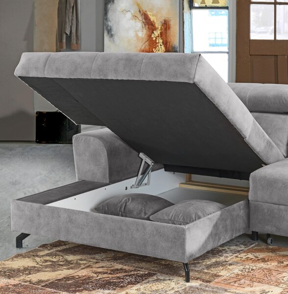 ROHOVÁ SEDAČKA, textil, svetlosivá Carryhome - Sedačky, Online Only