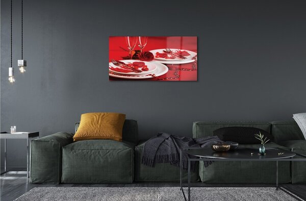 Obraz na skle Rose srdce okuliare 100x50 cm 2 Prívesky