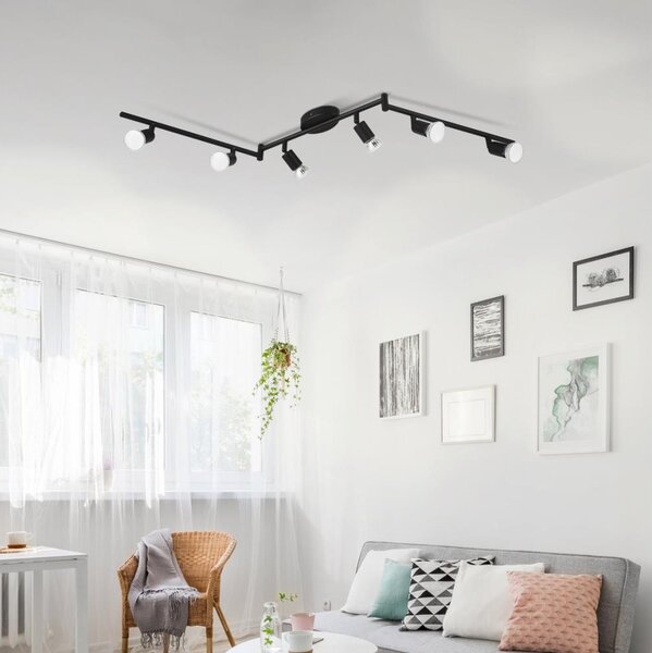 Eglo 32433 - LED Bodové svietidlo BUZZ-LED 6xGU10/2,8W/230V 3000K čierna