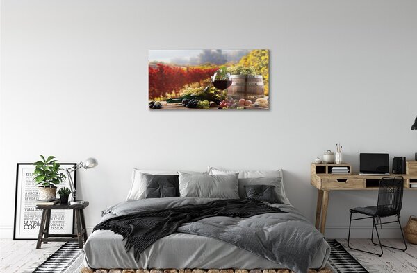 Obraz na skle Jesene poháre na víno 100x50 cm 2 Prívesky