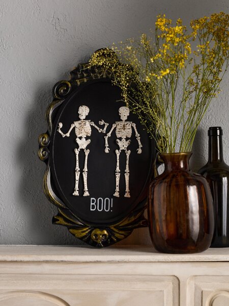 Sinsay - Halloweenska LED dekorácia s motívom kostlivcov - čierna