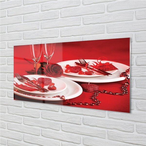 Obraz na skle Rose srdce okuliare 100x50 cm 2 Prívesky