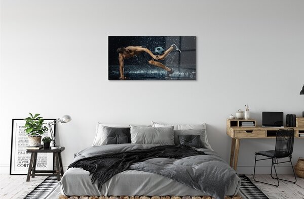 Obraz na skle Lopta Rain Man 100x50 cm 2 Prívesky