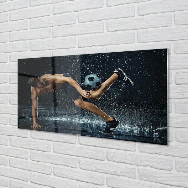 Obraz na skle Lopta Rain Man 100x50 cm 2 Prívesky