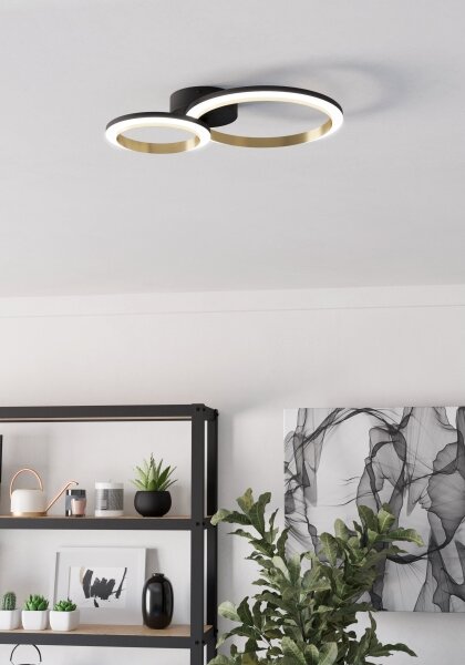 Eglo 901223 - LED Stmievateľné stropné svietidlo CALLIERA LED/12W/230V čierna/zlatá