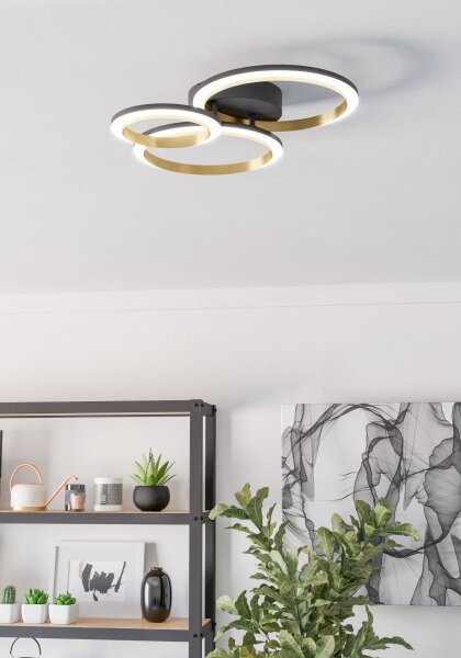 Eglo 901224 - LED Stmievateľné stropné svietidlo CALLIERA LED/20W/230V čierna/zlatá
