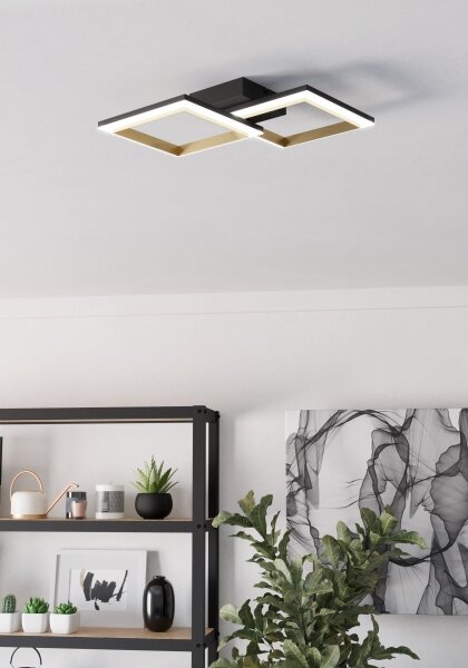 Eglo 901225-LED Stmievateľné stropné svietidlo CALLIERA LED/18,4W/230V čierna/zlatá