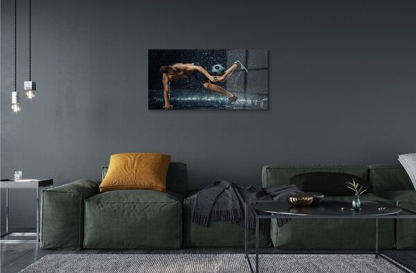 Obraz na skle Lopta Rain Man 100x50 cm 2 Prívesky