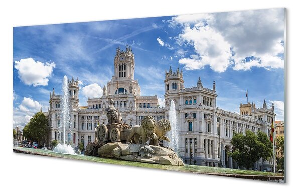 Sklenený obraz Spain Fountain Palace Madrid 100x50 cm 2 Prívesky