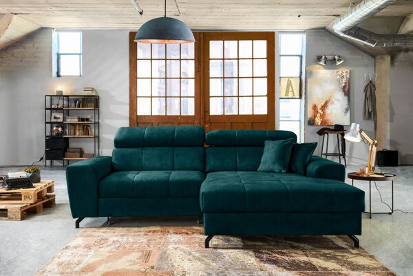 ROHOVÁ SEDAČKA, textil, petrolejová Carryhome - Sedačky