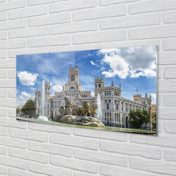 Sklenený obraz Spain Fountain Palace Madrid 100x50 cm 2 Prívesky