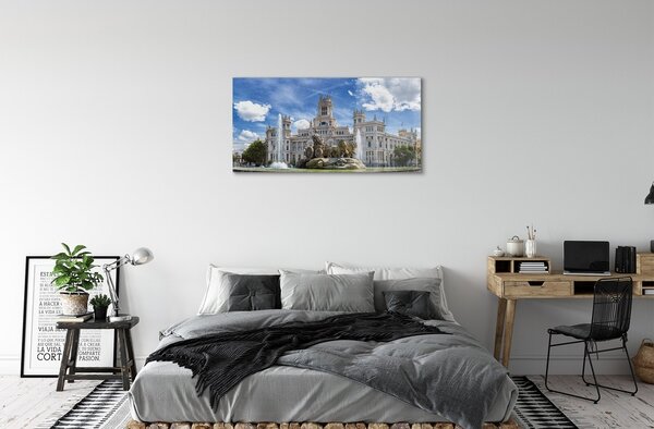 Sklenený obraz Spain Fountain Palace Madrid 100x50 cm 2 Prívesky