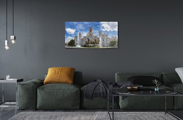 Sklenený obraz Spain Fountain Palace Madrid 100x50 cm 2 Prívesky
