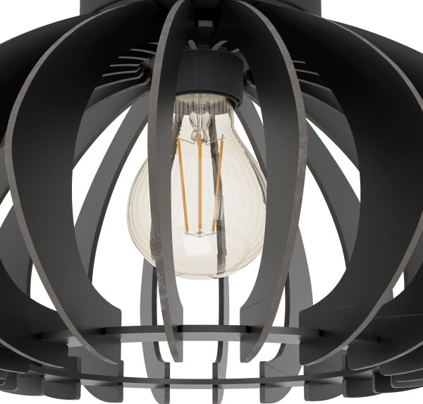Eglo 900999 - Stropné svietidlo COSSANO 1xE27/40W/230V pr. 38 cm čierna