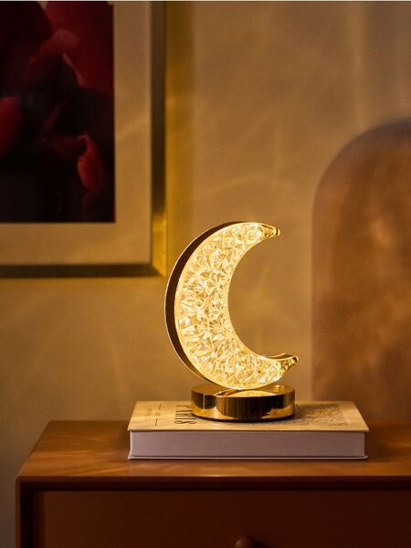 Sinsay - Dekoratívna LED stolná lampa v tvare kryštalického mesiaca - zlatá