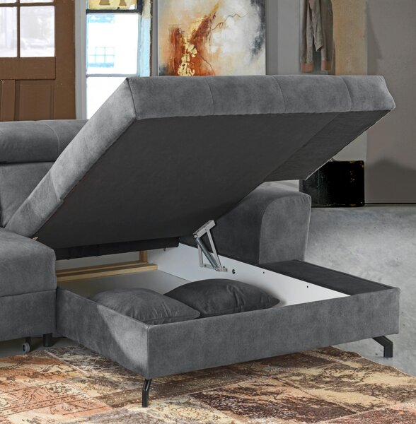 ROHOVÁ SEDAČKA, textil, sivá Carryhome - Sedačky, Online Only