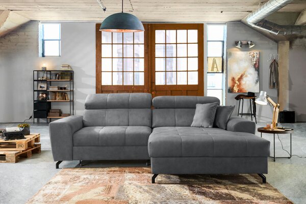 ROHOVÁ SEDAČKA, textil, sivá Carryhome - Sedačky, Online Only
