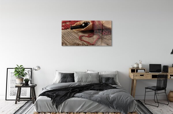 Obraz na skle Víno srdce koraly 100x50 cm 2 Prívesky