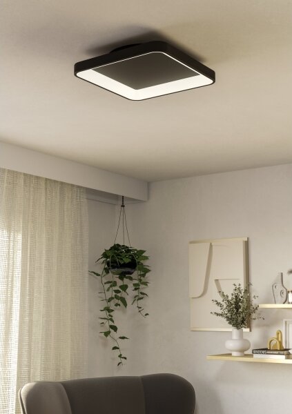 Eglo 901252 - LED Stmievateľné stropné svietidlo LORETELLO LED/12W/230V čierna + DO