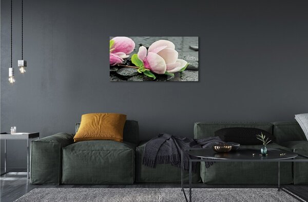 Sklenený obraz Magnolia kamene 100x50 cm 2 Prívesky