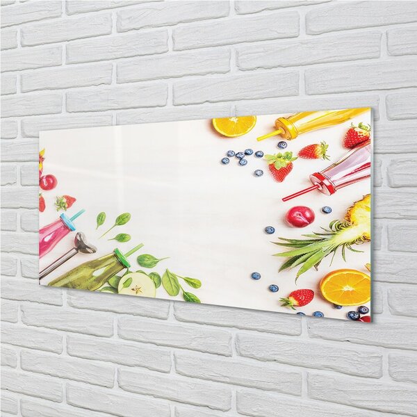 Obraz na skle Koktaily fliaš slamky špenát 100x50 cm 2 Prívesky