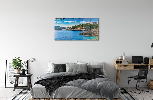 Sklenený obraz Španielsko Morské pobrežie horách 100x50 cm 2 Prívesky