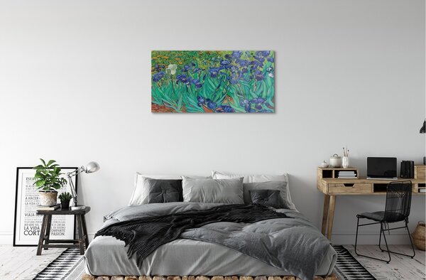 Obraz na skle Umenie kvety dúhovky 100x50 cm 2 Prívesky