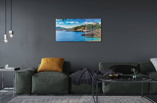 Sklenený obraz Španielsko Morské pobrežie horách 100x50 cm 2 Prívesky