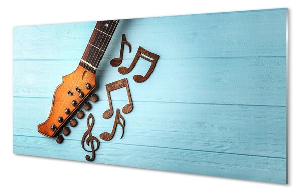 Obraz na skle gitara poznámky 100x50 cm 2 Prívesky