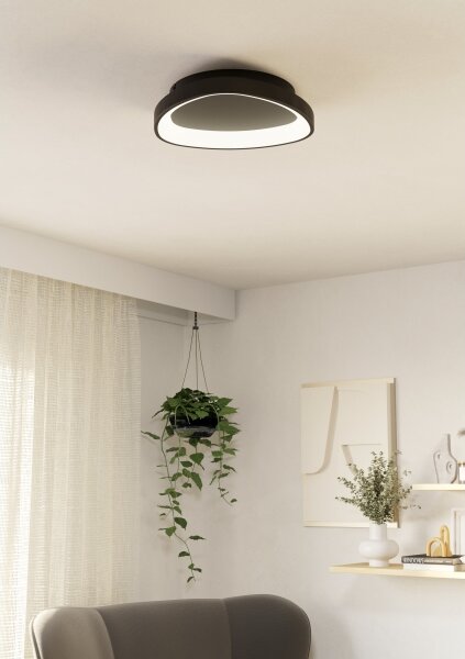 Eglo 901584 - LED Stmievateľné stropné svietidlo LORETELLO LED/12W/230V čierna + DO
