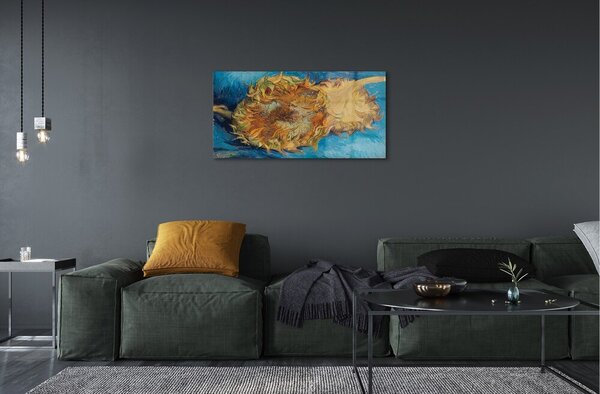 Obraz na skle Umenie kvety slnečnica 100x50 cm 2 Prívesky