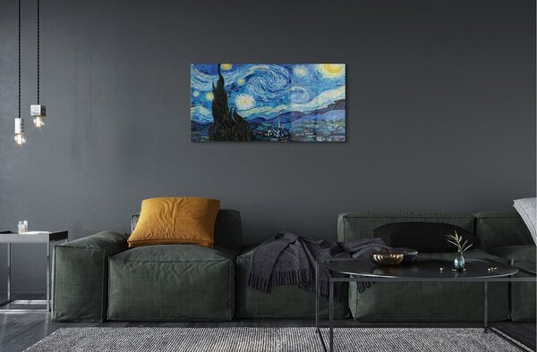 Obraz na skle Art hviezdnej noci 100x50 cm 2 Prívesky