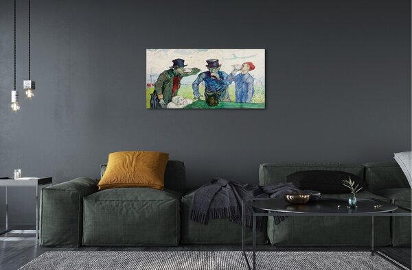 Obraz na skle Umenie muži stretnutie 100x50 cm 2 Prívesky