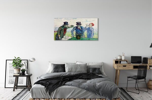 Obraz na skle Umenie muži stretnutie 100x50 cm 2 Prívesky