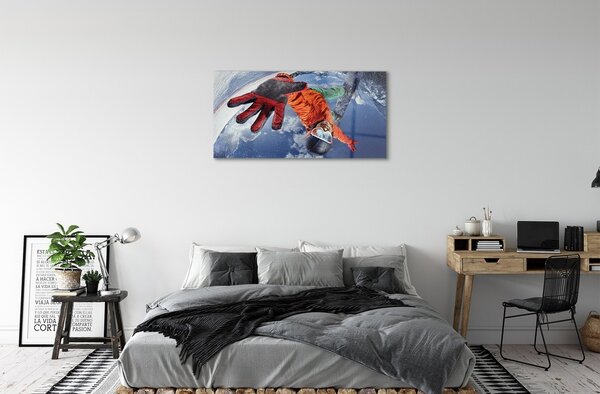 Obraz na skle človek doska 100x50 cm 2 Prívesky