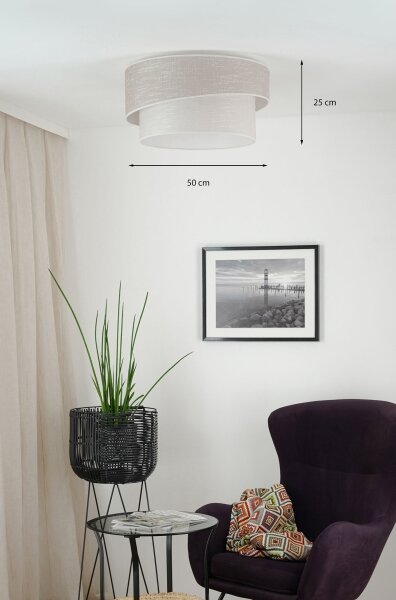 Brilagi - Stropné svietidlo DOVER SHINE 1xE27/15W/230V pr. 50 cm šedá/krémová