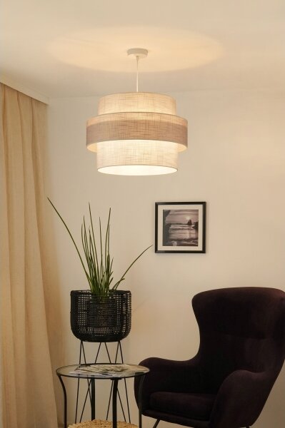 Brilagi - Luster na lanku DOVER SPACE 1xE27/15W/230V pr. 50 cm šedá/krémová
