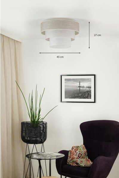 Brilagi - Stropné svietidlo ALASKA LUNETA 1xE27/15W/230V pr. 45 cm šedá/krémová