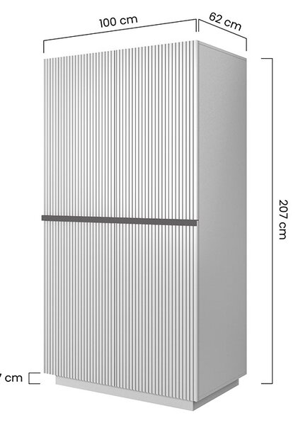 Skriňa Nicole 100 cm na sokli - biely mat / čierna