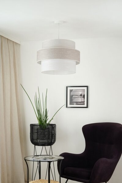 Brilagi - Luster na lanku DOVER SPACE 1xE27/15W/230V pr. 50 cm šedá/krémová