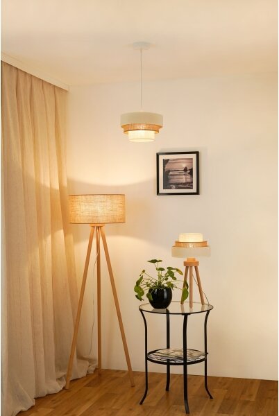 Brilagi - Stolná lampa DENVER LUNETA 1xE27/15W/230V béžová/hnedá/krémová