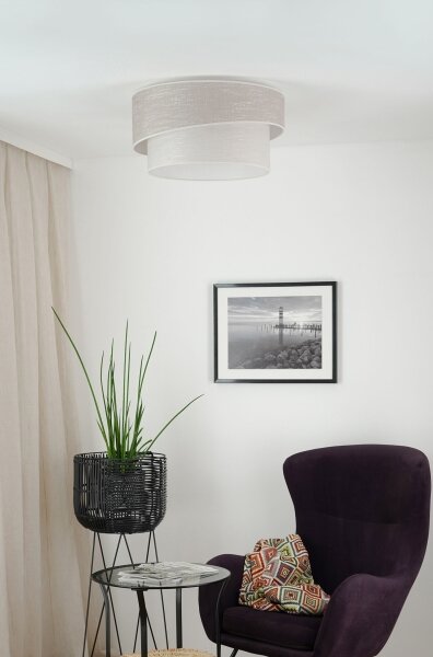 Brilagi - Stropné svietidlo DOVER SHINE 1xE27/15W/230V pr. 50 cm šedá/krémová