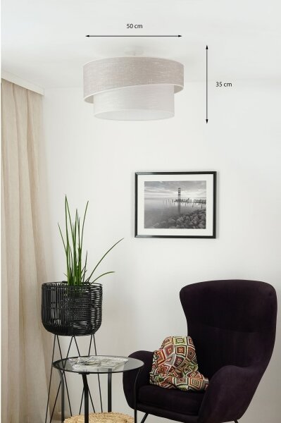Brilagi - Prisadený luster DOVER SHINE 1xE27/15W/230V pr. 50 cm šedá/krémová