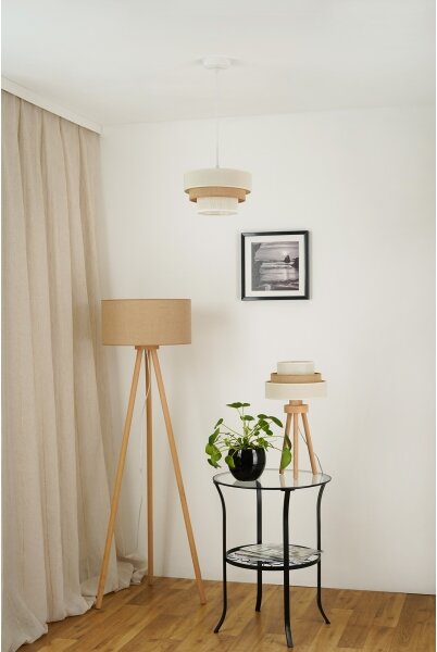 Brilagi - Stolná lampa DENVER LUNETA 1xE27/15W/230V béžová/hnedá/krémová