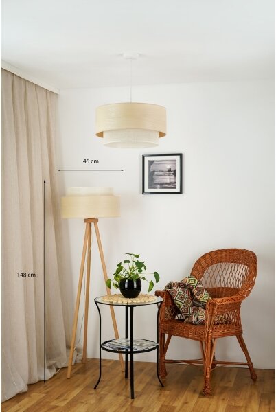 Brilagi - Stojacia lampa ARIZONA BOHO 1xE27/15W/230V béžová